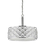 Isabella 4-Light Polished Nickel Drum Pendant With Crystal Accents - Homeroots - Flyclothing LLC