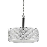 Isabella 4-Light Polished Nickel Drum Pendant With Crystal Accents - Homeroots - Flyclothing LLC