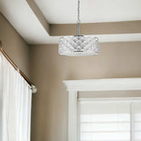 Isabella 4-Light Polished Nickel Drum Pendant With Crystal Accents - Homeroots - Flyclothing LLC