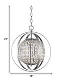 Olivia 1-Light Polished Nickel Crystal Globe Pendant - Homeroots - Flyclothing LLC