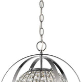 Olivia 1-Light Polished Nickel Crystal Globe Pendant - Homeroots - Flyclothing LLC