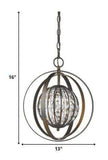 Olivia 1-Light Oil-Rubbed Bronze Crystal Globe Pendant - Homeroots - Flyclothing LLC