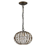 Olivia 1-Light Oil-Rubbed Bronze Crystal Globe Pendant - Homeroots - Flyclothing LLC