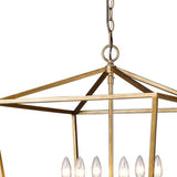 Kennedy 6-Light Antique Gold Foyer Pendant With Crystal Bobeches - Homeroots - Flyclothing LLC
