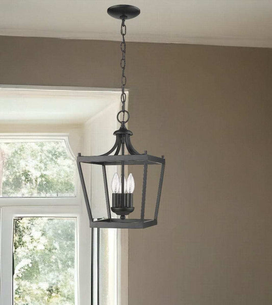 Vintage Black Metal Tapered Hanging Light - Homeroots - Flyclothing LLC