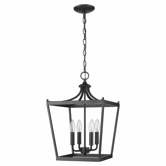 Kennedy 4-Light Matte Black Pendant - Homeroots - Flyclothing LLC