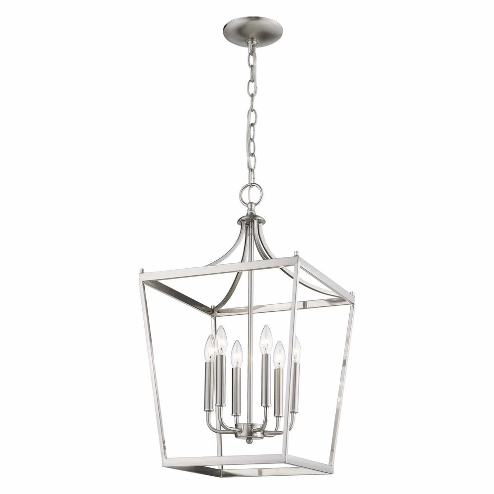 Kennedy 6-Light Satin Nickel Pendant - Homeroots - Flyclothing LLC