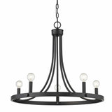 Black Candle Style Five Light Metal Dimmable Chandelier - Homeroots - Flyclothing LLC