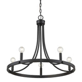 Black Candle Style Five Light Metal Dimmable Chandelier - Homeroots - Flyclothing LLC