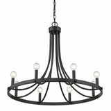 Black Candle Style Eight Light Metal Dimmable Chandelier - Homeroots - Flyclothing LLC