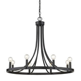 Black Candle Style Eight Light Metal Dimmable Chandelier - Homeroots - Flyclothing LLC