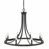 Black Candle Style Eight Light Metal Dimmable Chandelier - Homeroots - Flyclothing LLC