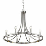 Silver Candle Style Eight Light Metal Dimmable Chandelier - Homeroots - Flyclothing LLC