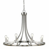 Silver Candle Style Eight Light Metal Dimmable Chandelier - Homeroots - Flyclothing LLC