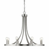 Silver Candle Style Eight Light Metal Dimmable Chandelier - Homeroots - Flyclothing LLC