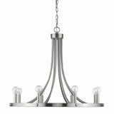 Silver Candle Style Eight Light Metal Dimmable Chandelier - Homeroots - Flyclothing LLC