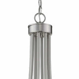 Silver Candle Style Eight Light Metal Dimmable Chandelier - Homeroots - Flyclothing LLC