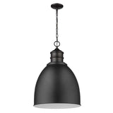 Colby 1-Light Matte Black Pendant With Gloss White Interior Shade - Homeroots - Flyclothing LLC