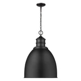 Colby 1-Light Matte Black Pendant With Gloss White Interior Shade - Homeroots - Flyclothing LLC