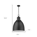 Colby 1-Light Matte Black Pendant With Gloss White Interior Shade - Homeroots - Flyclothing LLC