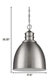 Colby 1-Light Satin Nickel Pendant With Gloss White Interior Shade - Homeroots - Flyclothing LLC