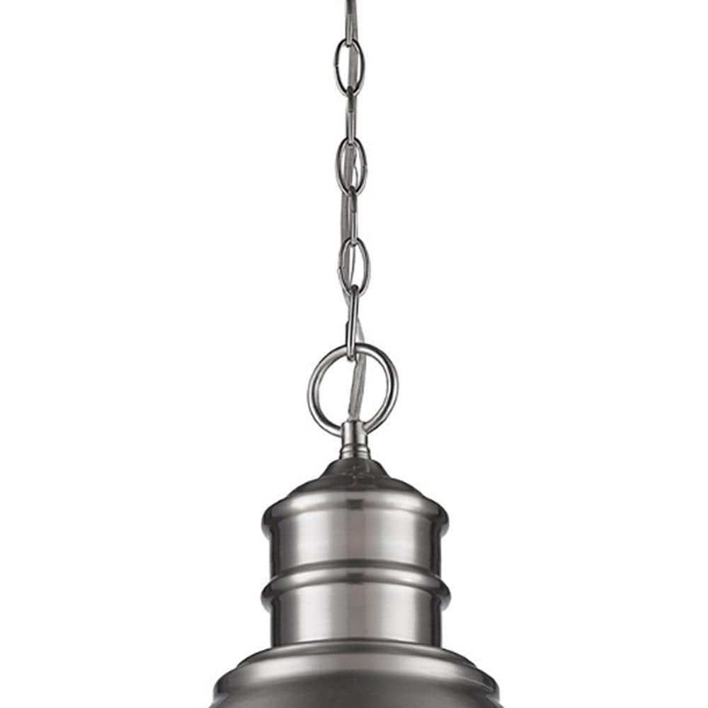 Colby 1-Light Satin Nickel Pendant With Gloss White Interior Shade - Homeroots - Flyclothing LLC