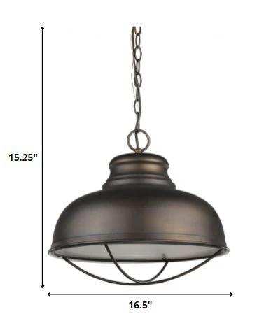 Ansen 1-Light Oil-Rubbed Bronze Pendant With Gloss White Interior Shade - Homeroots - Flyclothing LLC
