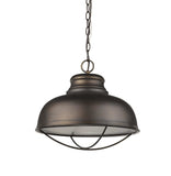 Ansen 1-Light Oil-Rubbed Bronze Pendant With Gloss White Interior Shade - Homeroots - Flyclothing LLC