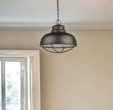 Ansen 1-Light Oil-Rubbed Bronze Pendant With Gloss White Interior Shade - Homeroots - Flyclothing LLC