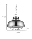 Ansen 1-Light Polished Nickel Pendant With Gloss White Interior Shade - Homeroots - Flyclothing LLC