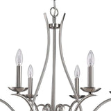 Nickel Candle Style Six Light Metal Dimmable Chandelier - Homeroots - Flyclothing LLC