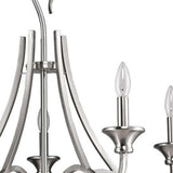 Silver Candle Style Five Light Metal Dimmable Chandelier - Homeroots - Flyclothing LLC