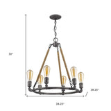 Brown and Black Candle Style Six Light Metal Dimmable Chandelier - Homeroots - Flyclothing LLC