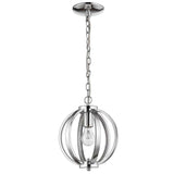 Nevaeh 1-Light Chrome Globe Pendant With Crystal Accents - Homeroots - Flyclothing LLC