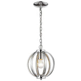 Nevaeh 1-Light Chrome Globe Pendant With Crystal Accents - Homeroots - Flyclothing LLC