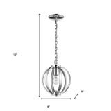 Nevaeh 1-Light Chrome Globe Pendant With Crystal Accents - Homeroots - Flyclothing LLC