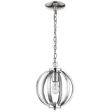 Nevaeh 1-Light Chrome Globe Pendant With Crystal Accents - Homeroots - Flyclothing LLC