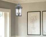 Kingston 4-Light Antique Lead Foyer Pendant With Curved Water Glass Panes - Homeroots - Flyclothing LLC