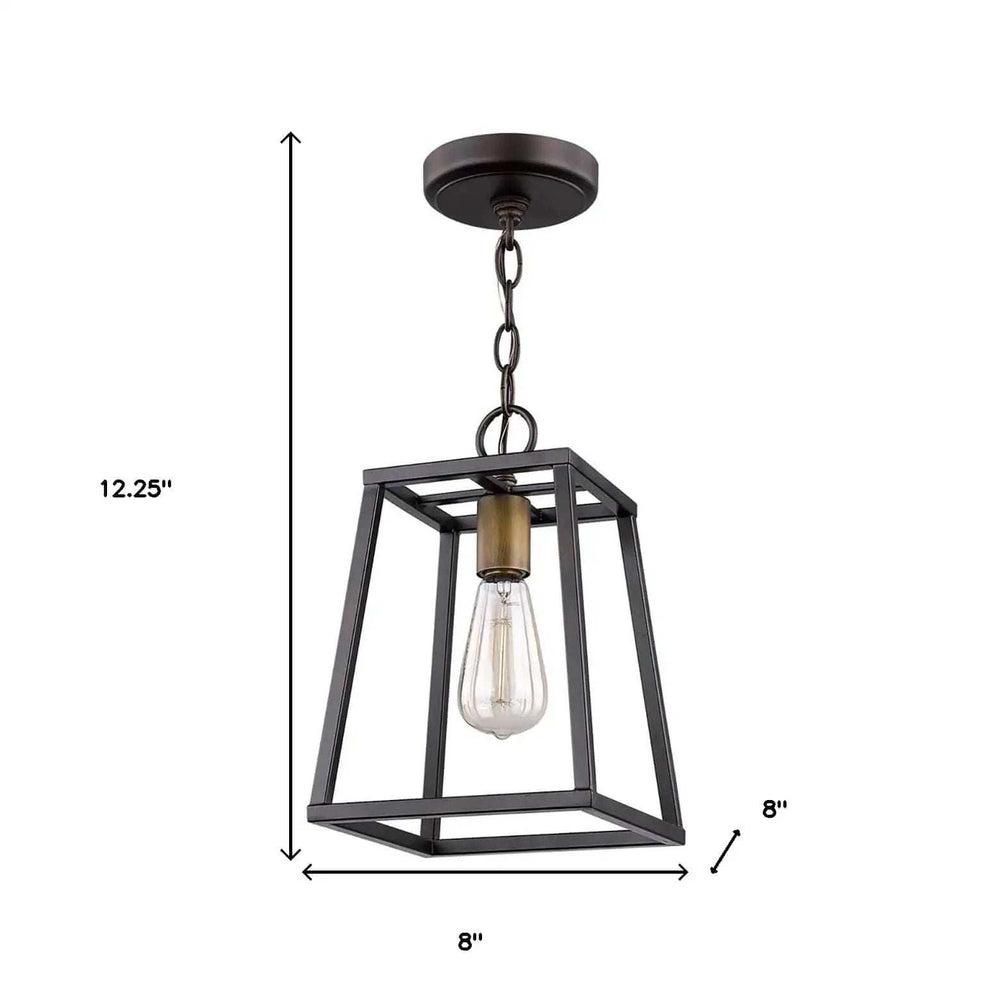 Antique Bronze Metal Tapered Hanging Light - Homeroots - Flyclothing LLC