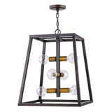 Tiberton 6-Light Oil-Rubbed Bronze Foyer Pendant With Antique Brass Sockets - Homeroots - Flyclothing LLC
