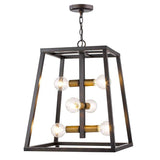 Tiberton 6-Light Oil-Rubbed Bronze Foyer Pendant With Antique Brass Sockets - Homeroots - Flyclothing LLC