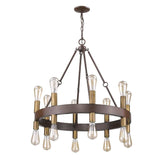 Brown and Black Candle Style Multi Light Metal Dimmable Chandelier - Homeroots - Flyclothing LLC