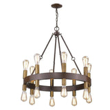 Brown and Black Candle Style Multi Light Metal Dimmable Chandelier - Homeroots - Flyclothing LLC