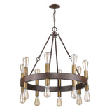 Brown and Black Candle Style Multi Light Metal Dimmable Chandelier - Homeroots - Flyclothing LLC