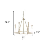 Gold Candle Style Six Light Metal Dimmable Chandelier - Homeroots - Flyclothing LLC