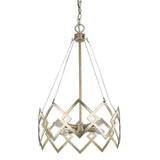 Nora 4-Light Washed Gold Drum Pendant With Abstract Open-Air Cage Shade - Homeroots - Flyclothing LLC
