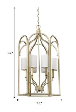 Ellie 6-Light Washed Gold Foyer Pendant - Homeroots - Flyclothing LLC