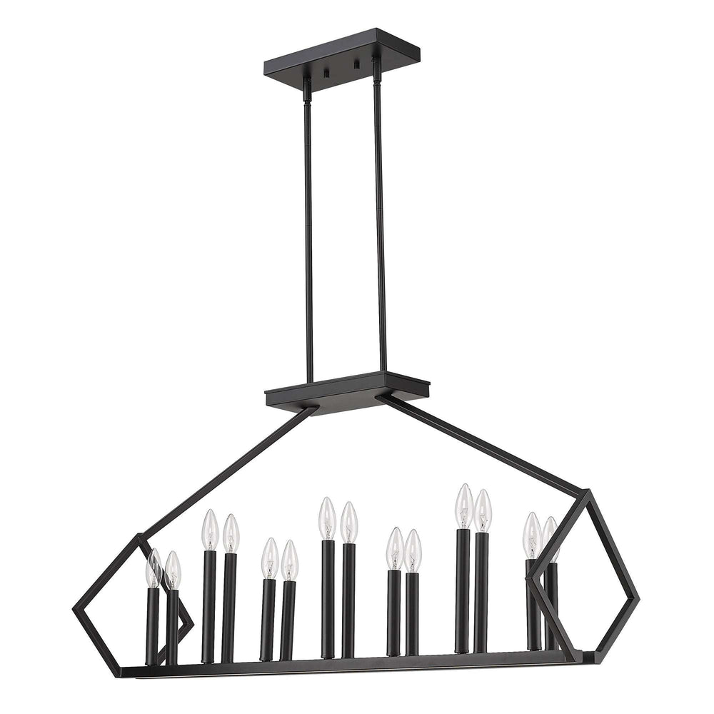 Luca 14-Light Matte Black Island Pendant - Homeroots - Flyclothing LLC