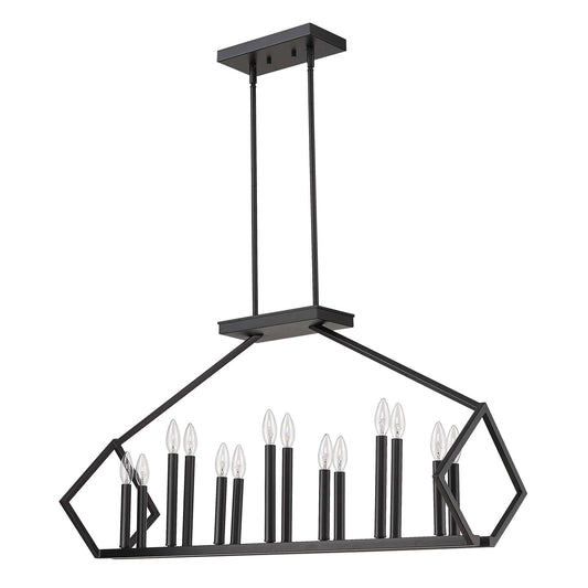 Luca 14-Light Matte Black Island Pendant - Homeroots - Flyclothing LLC