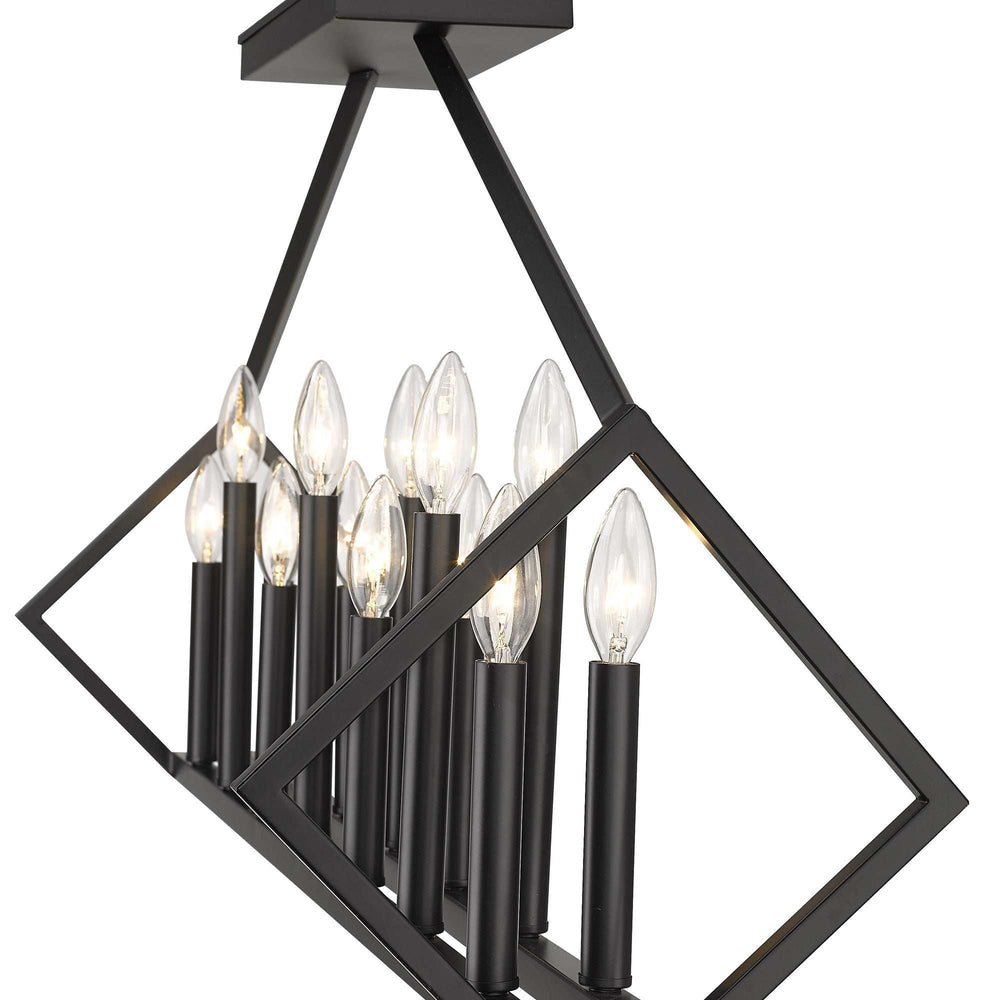 Luca 14-Light Matte Black Island Pendant - Homeroots - Flyclothing LLC